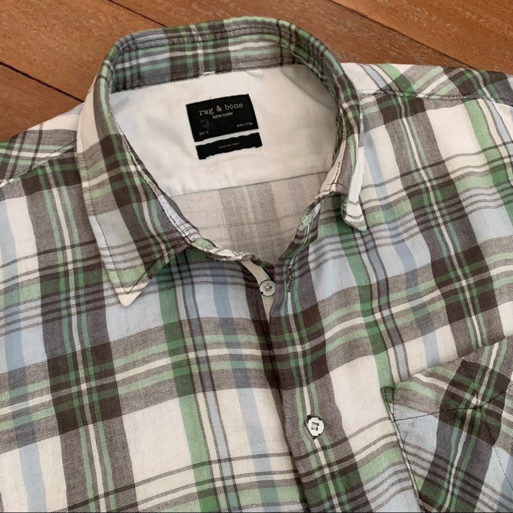 Rag & Bone Long Sleeve Button Down Plaid Shirt